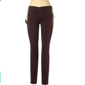 Rag & Bone/ JEAN Burgundy + Leather Jeggings